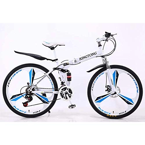 Bicicletas de montaña plegables : JXINGY Engranajes de Bicicleta de montaña Frenos de Disco Doble Bicicletas de Carretera Plegables de Acero de Alto Carbono 24 / 26 Pulgadas Unisex Adulto