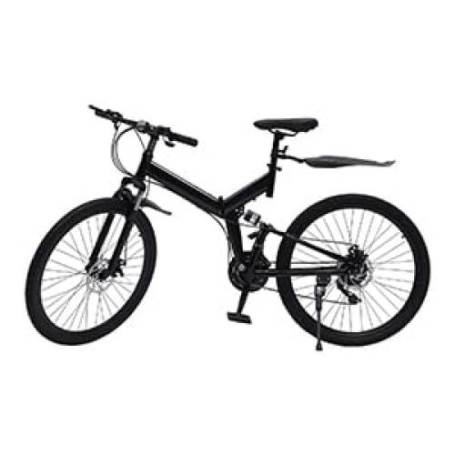 Bicicletas de montaña plegables : LGODDYS Bicicleta de montaña plegable de 26 pulgadas, 21 velocidades, frenos de disco doble, acero al carbono, bicicleta de carretera, plegable, para jóvenes y adultos, capacidad máxima 150 kg / 330