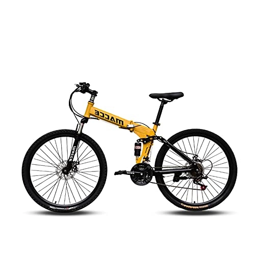 Bicicletas de montaña plegables : LHQ-HQ Bicicleta De Montaña Plegable para Adultos 21 Velocidades MTB Doble Suspensión Rueda De 26"Carga Adecuada 160Kg, D