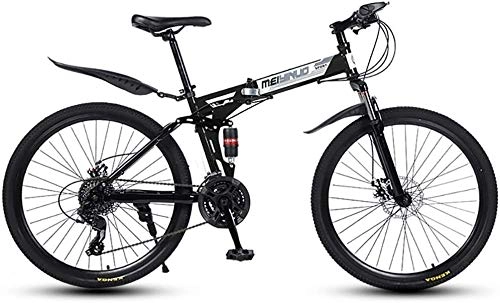 Bicicletas de montaña plegables : LPKK Bici de montaña Plegable 21 Velocidades Suspensión Shimono Shifter Completa con la suspensión del Marco Tenedor del Freno de Disco de Aluminio for los Hombres 0814 (Color : 30knives)