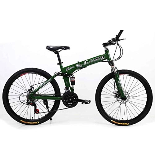 Bicicletas de montaña plegables : MUYU Bicicleta De Montaña Plegable Bicicleta De Montaña 21 Velocidades (24 Velocidades, 27 Velocidades) Frenos De Disco, Verde, 27 speeds
