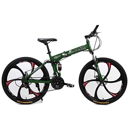 Bicicletas de montaña plegables : MUYU Bicicletas De Carretera Bicicletas Plegables De 21 Velocidades (24 Velocidades, 27 Velocidades) 26 Pulgadas para Hombre Mujer, Verde, 21 speeds