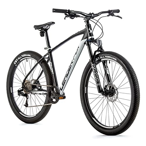 Bicicletas de montaña : Bicicleta Muscular MTB 27, 5 Leader Fox Sonora 2023 Negro Mat-Blanco 8V Marco 20 Pulgadas Talla Adulto 180 a 188 cm)