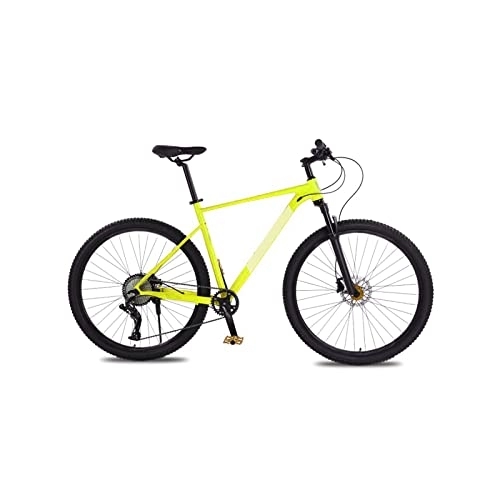 Bicicletas de montaña : Bicycles for Adults 21 Inch Large Frame Aluminum Alloy Mountain Bike 10 Speed Bike Double Oil Brake Mountain Bike Front and Rear Quick Release (Color : Yellow, Size : 21 Inch Frame)