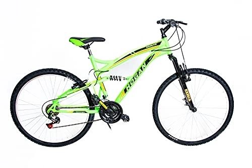 Bicicletas de montaña : F.LLI MASCIAGHI Bicicleta biamortiguada de 26 pulgadas y 18 velocidades, cambio Saiguan, color naranja y negro