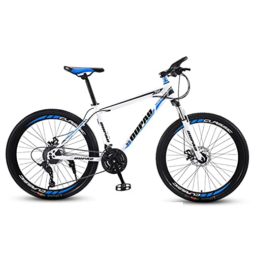 Bicicletas de montaña : GAOXQ Bicicleta de montaña para jóvenes / para Adultos de Alta Madera, Marco de Aluminio y Frenos de Disco, Ruedas de 26 Pulgadas, 21 velocidades, Colores múltiples White Blue