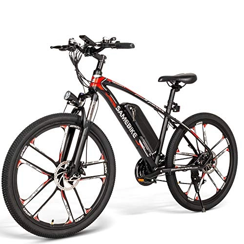 Electric Mountain Bike : 【UK Next Working Day Delivery】Samebike MY-SM26 Electric Bike 26"Aluminum Alloy Suspension Mountain Frame 250W E Bike for Adults (Black)