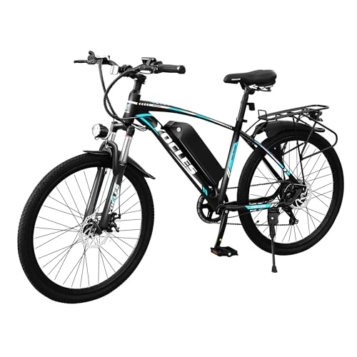 Electric Mountain Bike : 26" Electric Bike for Adult. 2601 eBike with 250W High-Speed Brushless Motor. Electric Bicycle Built-in 36V-8AH Removable Li-Ion Battery, Shimano 7 Speed, G51 LCD Display, Dual Disc Brake