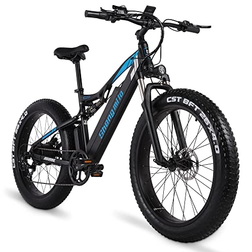 Electric Mountain Bike : 26'' Electric Mountain Bike, E-MTB 1000W Motor, with Removable 17.5Ah Battery, Lightweight Aluminum Alloy Suspension MTB, 21-Speed Shimano Double Disc Brake [CZ Stock