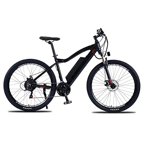 Electric Mountain Bike : 27.5'' Electric Bikes for Adult, Lightweight Aluminum Alloy Suspension MTB with Removable Li-Ion Battery 48V 10A, 40 Miles Range Dual Disc Brakes (black)