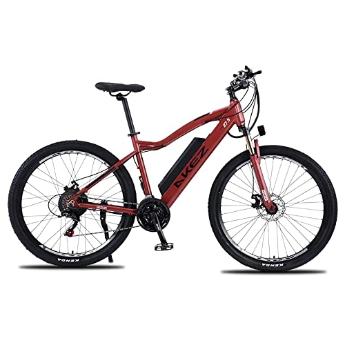 Electric Mountain Bike : 27.5'' Electric Bikes for Adult, Lightweight Aluminum Alloy Suspension MTB with Shimano-21, Removable Li-Ion Battery 48V 10A, 40 Miles Range Dual Disc Brakes (red)
