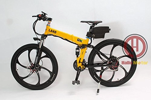 Electric Mountain Bike : 48V 500W Magnesium Alloy Integral Wheel Ebike Yellow Foldable Frame Electric Bicycle With LCD Display