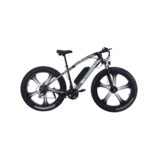 Electric Mountain Bike : Adult Electric Bicycles 4.0 Fat Tire Electric Bicycle Mountain Lithium Assist Snowmobile Integrated Wheel Variable Speed Beach Bike (Black White)