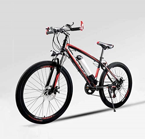 Electric Mountain Bike : Adult Men Electric Mountain Bike, 36V Lithium Battery Electric Bicycle, Carbon Steel Frame E-Bikes, Auxiliary Cruising 50-60 km, D, 50KM