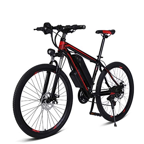 Electric Mountain Bike : AYHa Adults Mountain Electric Bike, 27 Speed 250W Motor 36V Removable Battery 26" City Commute E-Bike with Rear Seat Dual Disc Brakes Max Speed 25 Km / H, Black, 10AH