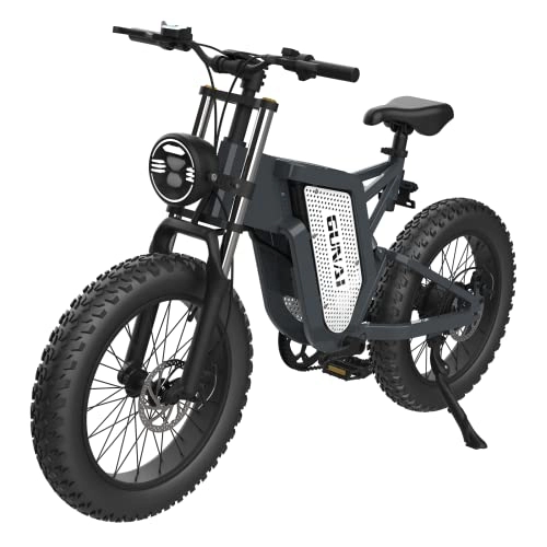 Electric Mountain Bike : BAKEAGEL Fat Tire Electric Bike, 20 inch Mountain Bike for Men and Women with 48V 25AH Removable Li-Ion Battery and Shimano 7 Speed Shifting System
