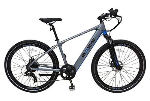 Electric Mountain Bike : Basis Protocol Hybrid Electric Bike, Integrated Battery, 700c Wheel - Light Graphite Blue