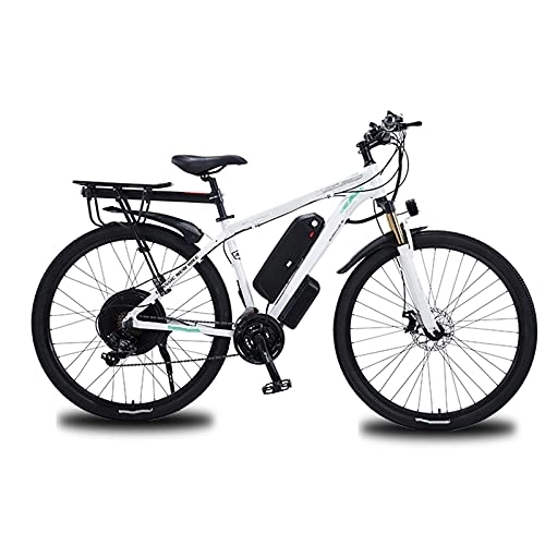 Electric Mountain Bike : Bewinch Electric Mountain Bike for Adult 29inchE-MTB Bicycle with Removable Lithium-Ion Battery 48V 13A for Men, 21Speed Gears, Double Disc Brakes, White, 29 inch