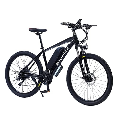 Electric Mountain Bike : Bluniza Electric Mountain Bike - 26'' Electric Bicycle with 48V 10.5AH Removable Lithium-Ion Battery, LCD Display, 24 Speed Transmission Gears Double Disc Brakes Mountain Ebikes for Adults Mens Women