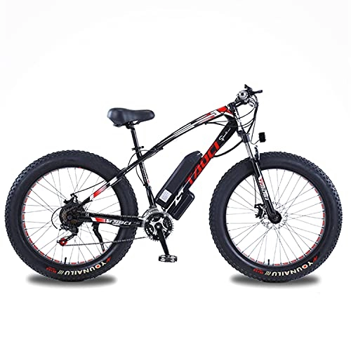 Electric Mountain Bike : DDFGG Electric Bikes For Adults, 4.0" Fat Tires 26 Inch 21 Speed Bicycle, 48V 13AH 750W MTB E-Bike With IP54 Waterproof(Color:black)