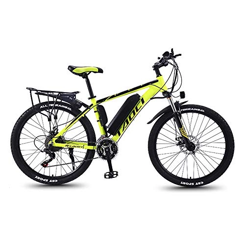 Electric Mountain Bike : DDFGG Mountain electric bicycle, 26-inch 21-speed, unisex bicycle, three riding modes, accessories, LED headlights, LCD display, front and rear mechanical disc brakes