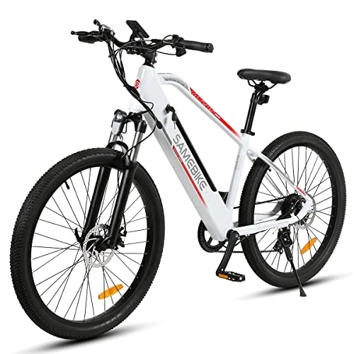 Electric Mountain Bike : De Soto Electric Mountain Bikes with 48V 10.4AH Removable Battery 27.5 inch Ebike for Adults Color LCD Display Commuter Electric Bicycle(White)