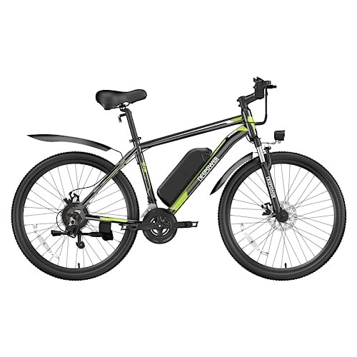 Electric Mountain Bike : DEEPOWER S26 Electric Bike, 250W Brushless Motor, 26" x1.95 Electric Bicycle for Adults, 48V 12.8AH Removable Battery, 25KM / H, 21-Speed Gears, Mountain EBikes