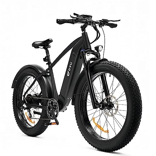 Electric Mountain Bike : DYU Electric Bike for Adult Up to 120km Long Range Mountain E-Bike, 26" Fat Tire Electric Bicycle with Removable 48V 20Ah Battery, Shimano 7-Speed Dual Shock Absorber