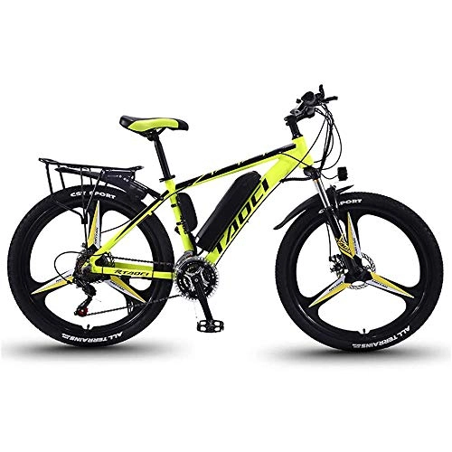 Electric Mountain Bike : E Bikes for Men, Electric Bikes for Adults Men 27-Speed 26" 36V 350W 8Ah 50Km Removable Lithium-ION Mountain Ebike for Men, Yellow