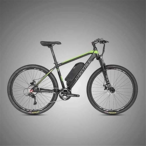 Electric Mountain Bike : Ebikes, Electric Bicycle Lithium Battery Disc Brake Power Mountain Bike Adult Bicycle 36V Aluminum Alloy Comfortable Riding (Color : Green, Size : 27.5 * 15.5 inch)