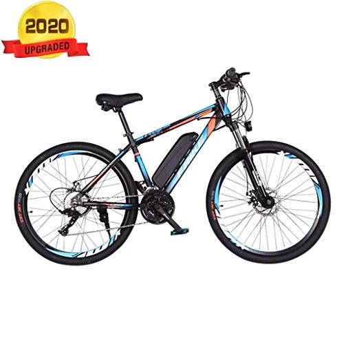 Electric Mountain Bike : Electric Bike Adult Electric Mountain Bike, 36v / 8ah High-Efficiency Lithium Battery-Range of Mileage 30-50km-High Carbon Steel 26-Inch Electric Bicycle, Disc Brake (Blue)