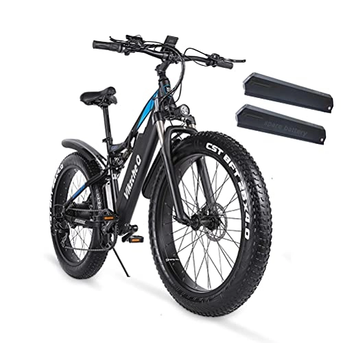 Electric Mountain Bike : Electric Bike Adults 816Wh Removable Lithium-Ion Battery Snow Beach Mountain E-bike 26" Fat Tire 7-Speed CE / RoSH Certified【Two batteries】Shengmilo MX03