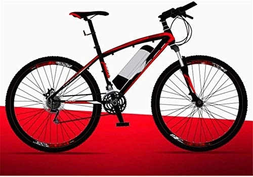 Electric Mountain Bike : Electric Bike, Adults Electric Assist Bicycle, with Riding Helmet 26 Inch Travel Electric Bicycle Dual Disc Brakes 21 Speed Gear Mountain Ebike Up To 130 Kilometers (Color : Red, Size : A)