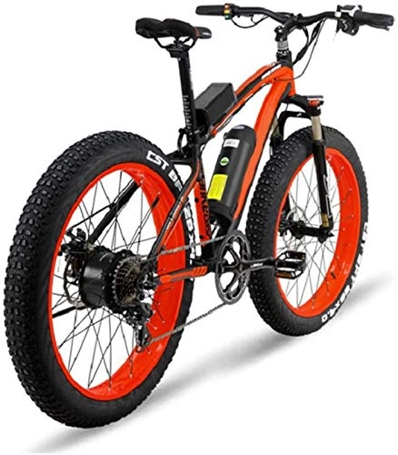 Electric Mountain Bike : Electric Bike Electric Mountain Bike Powerful 1000W Aluminum Alloy Men's Electric Bike with 16A Lithium Battery and LCD Display 7 Speed Electric Mountain Bike Professional Transmission Brushles (Red )