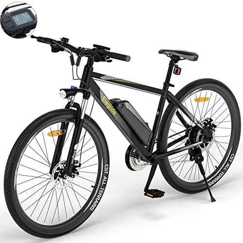 Electric Mountain Bike : Electric Bike, Eleglide M1 Plus E Mountain Bike, 27.5" Electric Bicycle Commute E-bike with 36V 12.5Ah Removable Battery, LCD Display, Dual Disk Brake, Shimano 21 Speed, MTB for Teenagers and Adults