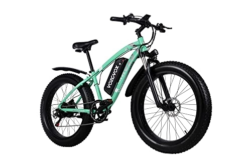 Electric Mountain Bike : Electric Bike for Adults, VOZCVOX Ebike With 48V 17AH Lithium Battery, 26''*4.0 Fat Tire Electric Bike, Shimano 7 Speed E-Bike For Men