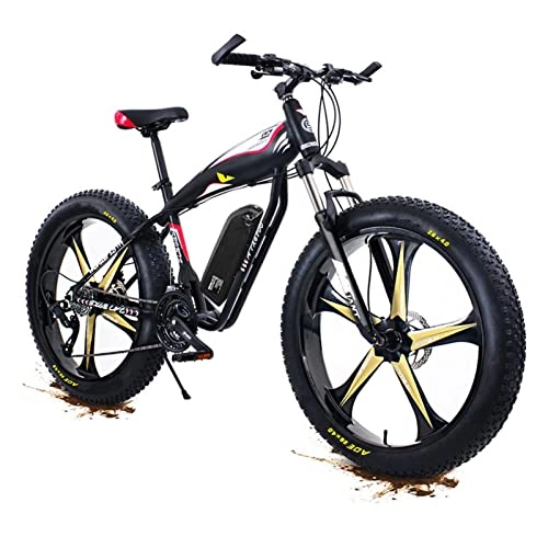 Electric Mountain Bike : Electric Bikes for Adults Mountain Electric Bikes for Men 26 * 4.0 Inch Fat Tire Electric Mountain Bicycle Snow Beach Off-Road 48V 750W / 1000W High Speed Motor Ebike (Color : 750W BLACK Version)