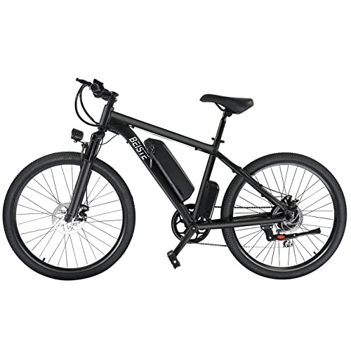 Electric Mountain Bike : Electric Mountain Bike Adults, 7 Speed Electric Bicycle with 26'' Wheel, 48V 10.4 AH Battery, 30km Range, Pedal Assist 40km