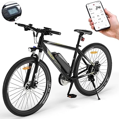 Electric Mountain Bike : Eleglide Electric Bike, M1 Plus E Mountain Bike, 27.5" Electric Bicycle Commute E-bike with 36V 12.5Ah Removable Battery, LCD Display, Dual Disk Brake, Shimano 21 Speed, MTB for Adults (27.5''-APP)