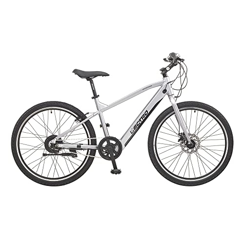 Electric Mountain Bike : ENERJ 26” Electric Bikes for Adults, Alloy e-bike with inbuilt battery design, Alloy 3 Finger Levers, Ergonomic high density MTB saddle (Silver Color)