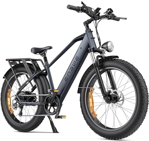 Electric Mountain Bike : ENGWE Electric Bikes for Adults E26 Electric Bicycle 26 "x4 Fat Wheels, 48V 16AH Battery, Urban Commuter Ebike, 7-Speed Hydraulic Disc Brake