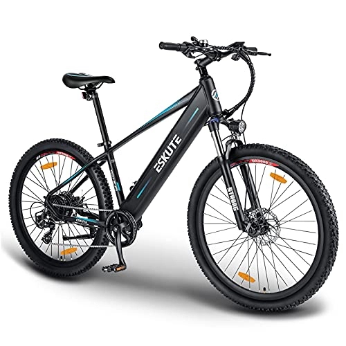 Electric Mountain Bike : ESKUTE Electric Mountain Bike 27.5”E-MTB Bicycle 250W with Removable Lithium-ion Battery 36V 12.5A for Men Adults, Shimano 7 Speed Transmission Gears Double Disc Brakes