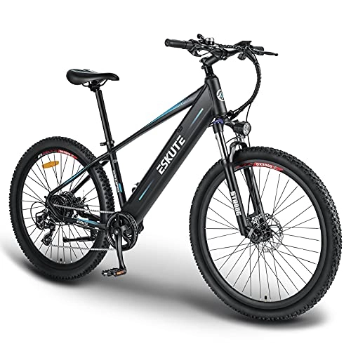Electric Mountain Bike : ESKUTE Electric Mountain Bike 27.5”E-MTB Bicycle 250W with Removable Lithium-ion Battery 48V 10A for Men Adults, Shimano 7 Speed Transmission Gears Double Disc Brakes