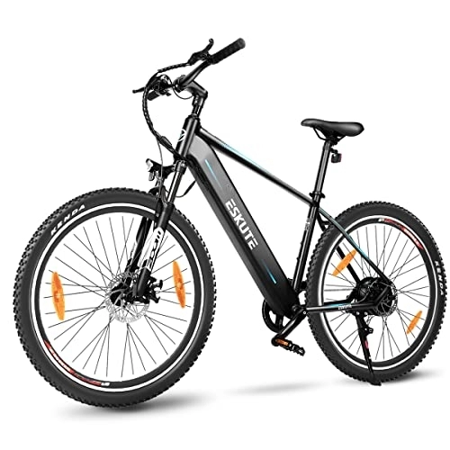 Electric Mountain Bike : ESKUTE Netuno 27.5" Electric Bike, 250W Rear Motor, Samsung Cell 36V 14.5Ah Lithium Battery Removable, Shimano 7 Gears, Electric Mountain Bike for Adults