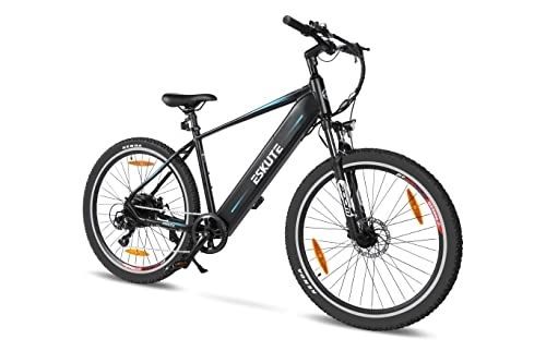 Electric Mountain Bike : ESKUTE Netuno Electric Mountain Bike 27.5” E-MTB 250W Samsung Cell Lithium-ion Integrated Battery 36V 14.5Ah E-Bicycle E-Mountainbike for Men Adults, Top Speed 15.5mph, Range 65 miles, Shimano 7 Speed