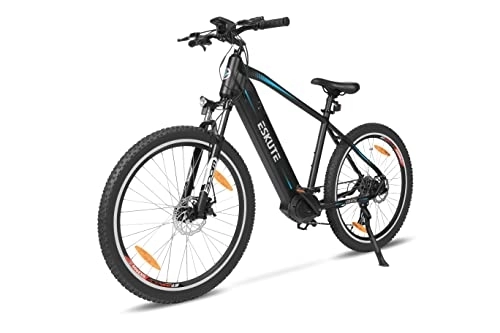Electric Mountain Bike : ESKUTE Netuno Pro Electric Mountain Bike 27.5”E-MTB Bicycle 250w Bafang Mid-drive Motor Removable Lithium-ion Battery Samsung Cell 36V 14.5Ah for Men Adults 9 Speed Gear Discs Brakes