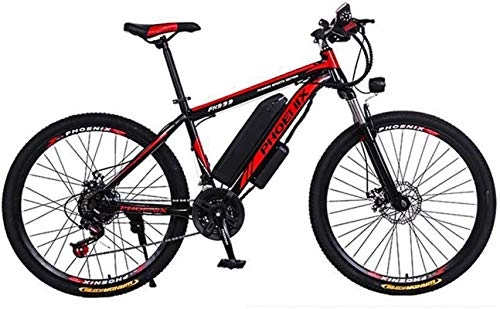 Electric Mountain Bike : Fangfang Electric Bikes, Adult 26 Inch Electric Mountain Bike, 36V 13.6AH Lithium Battery Electric Bicycle, With Car Lock / Fender / Span Beam Bag / Flashlight / Inflator, E-Bike (Color : A, Size : 24 speed)
