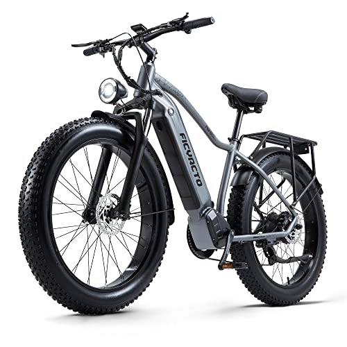 Electric Mountain Bike : Ficyacto Electric Bike for Adults 26IN E Mountain Bike Ebike With 48V18Ah Lithium Battery, Fat Tires, Shimano 8 Speed, Rear Rack (RX50)