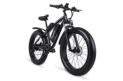 Electric Mountain Bike : Ficyacto Fat Tire Electric Bike 26IN Mountain Bike Ebike 1000W With 48V 17AH Battery, LCD Display, Shimano 21 Speed