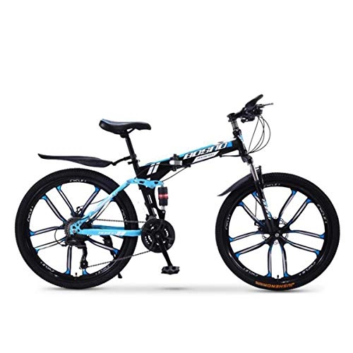 Electric Mountain Bike : Full Dual-Suspension Mountain Bike, Featuring Steel Frame and 26-Inch Wheels with Mechanical Disc Brakes, 24-Speed Shimano Drivetrain, in Multiple Colors, 9, 21speed